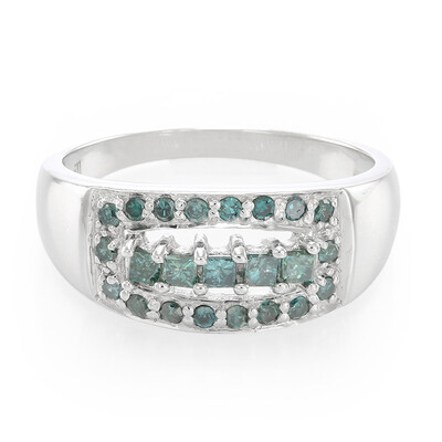 Anello da uomo placcato in platino con Diamante Fancy
