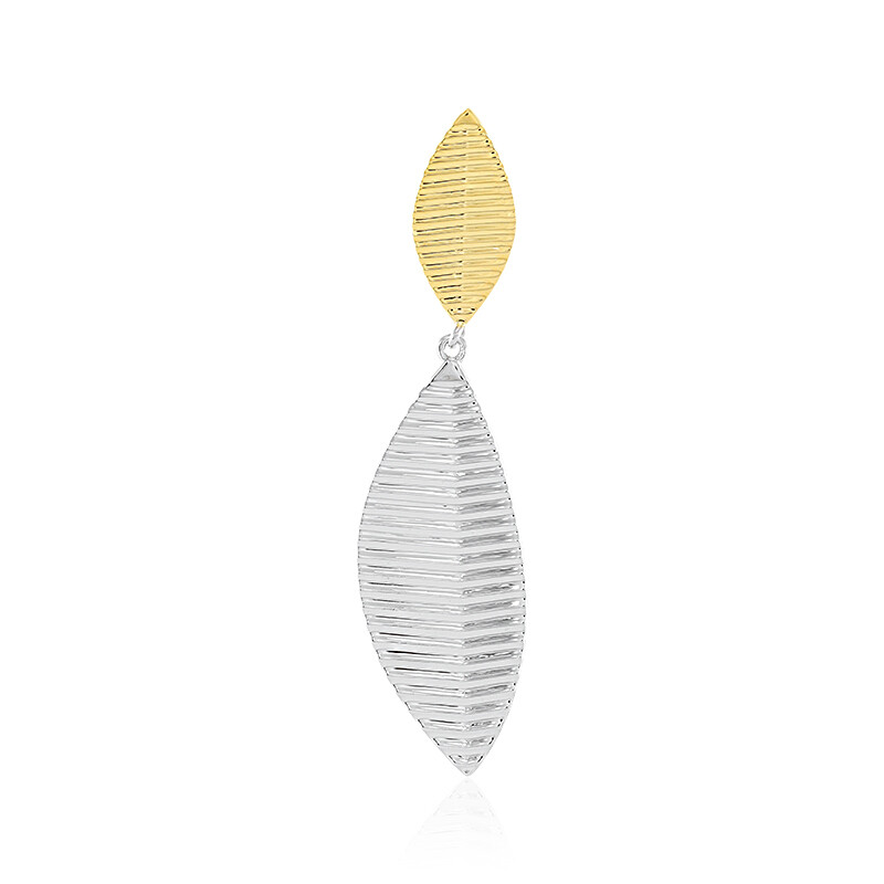 Sofia Milani - Collana Donna In Argento 925 Con Ciondolo A Foglia, Placcata Oro, Ipoallergenica (Lunghezza 40-43 Cm)