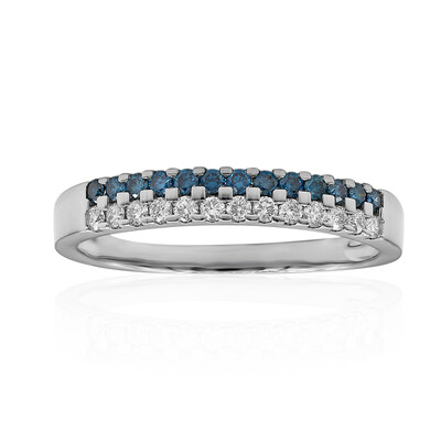 Anello in platino con Diamante Blu SI2