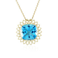 Collana in oro con Topazio Blu Svizzero (Ornaments by de Melo)
