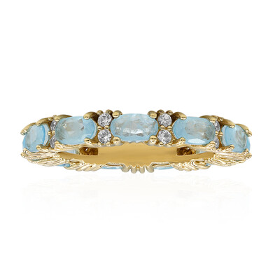 Anello in argento con Quarzo blu pastello