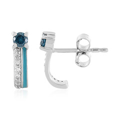 Orecchini in argento con Diamante Blu I4