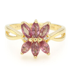 Anello in oro con Zaffiro Padparadscha (non riscaldato) (AMAYANI)