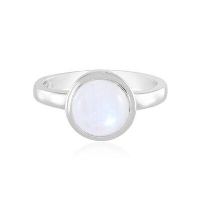 Anello in argento con Pietra di Luna Arcobaleno