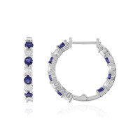 Orecchini in argento con Zaffiro Blu del Madagascar