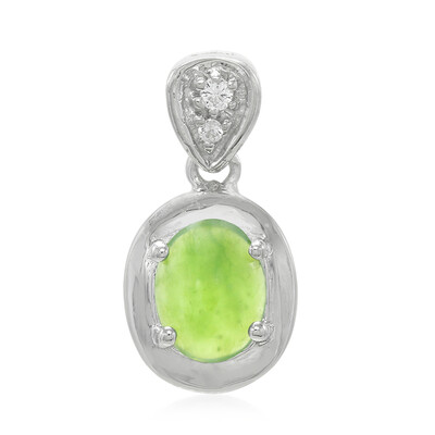 Ciondolo in argento con Crisoprasio Imperiale