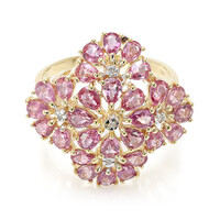 Anello in oro con Zaffiro Padparadscha (non riscaldato) (AMAYANI)