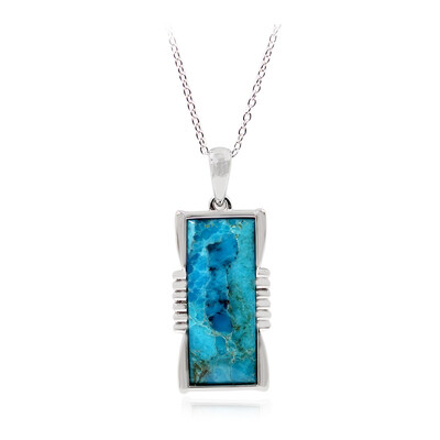 Collana in argento con Turchese Kingman Mohave Blu (Faszination Türkis)