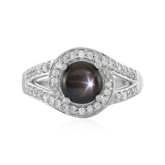 Anello in argento con Zaffiro Stellato Nero