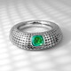 Anello in argento con Smeraldo Colombiano (SAELOCANA)