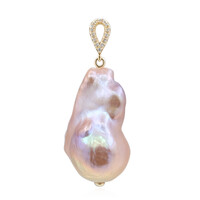 Ciondolo in oro con Perla d'Acqua Dolce Porpora