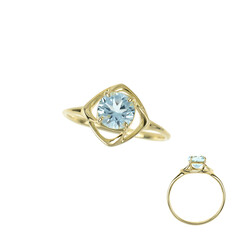 Anello in oro con Topazio Blu Cielo