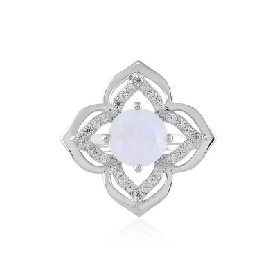 Anello in argento con Pietra di Luna Arcobaleno