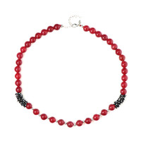 Collana in argento con Quarzo Rosso