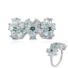 Anello in argento con Topazio Blu Cielo