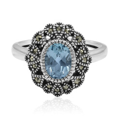 Anello in argento con Topazio Blu Cielo