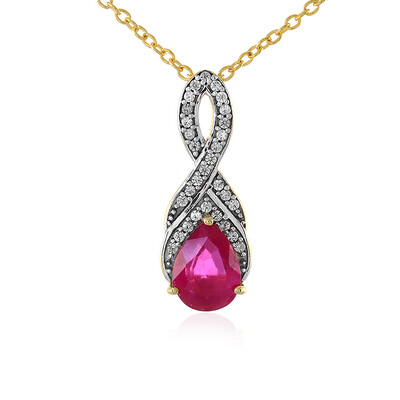 Collana in argento con Zaffiro Rosa del Madagascar