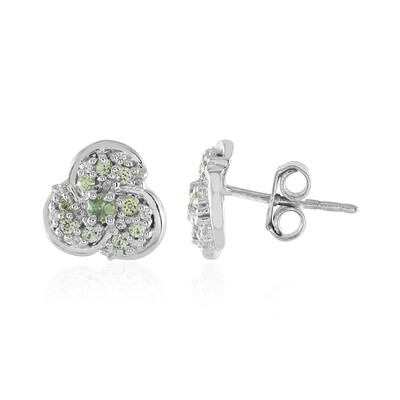 Orecchini in argento con Zaffiro Verde