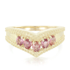 Anello in oro con Zaffiro Padparadscha (non riscaldato)
