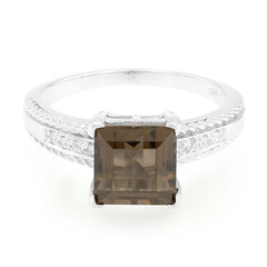 Anello in argento con Quarzo Fumè
