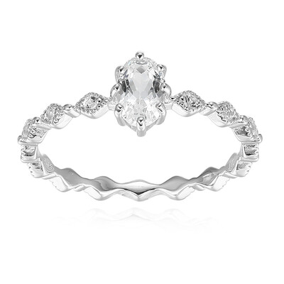 Anello in argento con Topazio Bianco