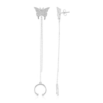 Orecchini in argento con Topazio Bianco