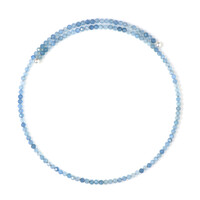 Collana rigida in acciaio con Acquamarina Brasiliana (Riya)