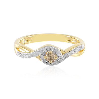 Anello in argento con Diamante Champagne I3