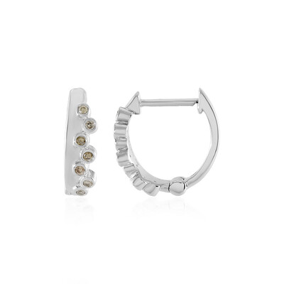 Orecchini in argento con Diamante Champagne SI2