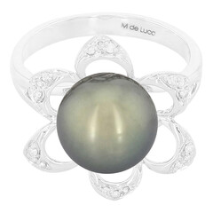 Anello in oro con Perla Tahitiana