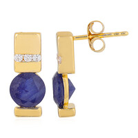 Orecchini in argento con Zaffiro Blu del Madagascar