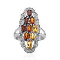 Anello in argento con Granato Mozambico