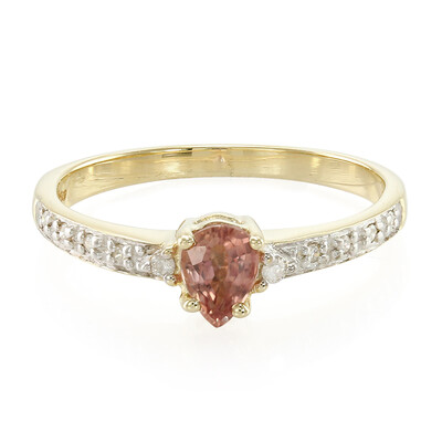Anello in oro con Zaffiro Padparadscha (non riscaldato)