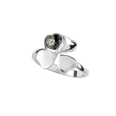 Anello in argento con Ambra Baltica Verde (dagen)