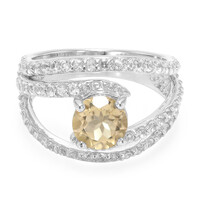 Anello in argento con Quarzo Champagne