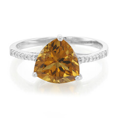 Anello in argento con Quarzo Cognac