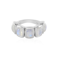 Anello in argento con Pietra di Luna Arcobaleno (KM by Juwelo)