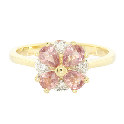 Anello in oro con Zaffiro Padparadscha (non riscaldato) (AMAYANI)