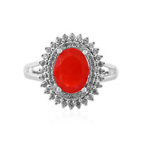 Anello in argento con Opale Rosso dell'Etiopia