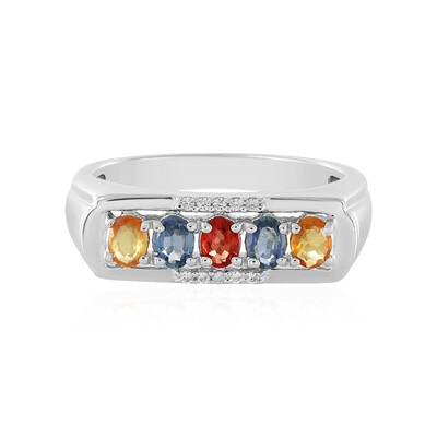 Anello in argento con Zaffiro Fancy