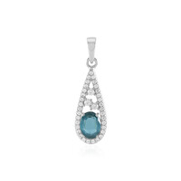 Ciondolo in argento con Cianite Blu Foglia di Tè