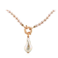 Collana in argento con Perla d'Acqua Dolce Bianca (TPC)