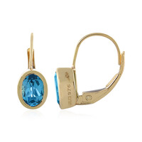 Orecchini in oro con Topazio Blu Svizzero (Adela Gold)