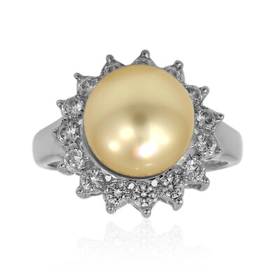 Anello in argento con Perla Dorata dei Mari del Sud Kabira (TPC)