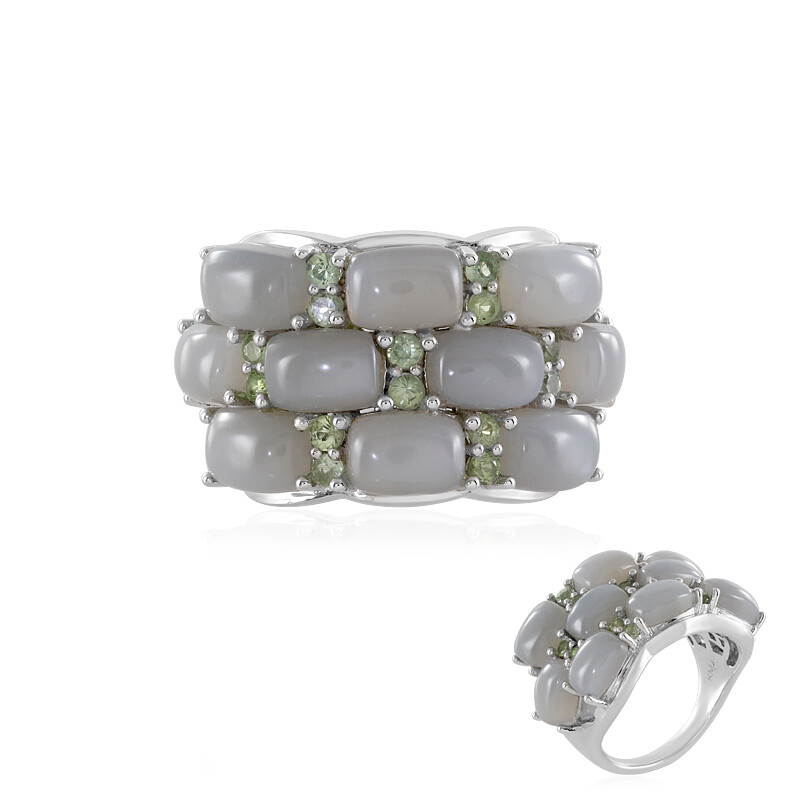 Srup Orecchini Moonstone In Argento - 2 Paia Di Orecchini Con Pietra Di Luna, Design Classico, Ipoallergenici - 2