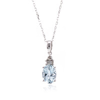 Collana in oro con Acquamarina Brasiliana AAA (CIRARI)