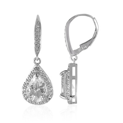 Orecchini in argento con Topazio Bianco