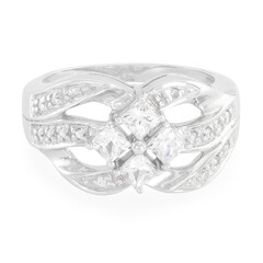 Anello in argento con Zaffiro Bianco