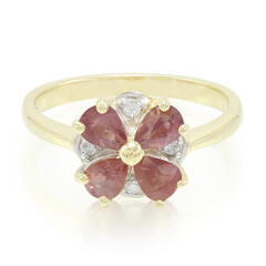 Anello in oro con Zaffiro Padparadscha (non riscaldato)