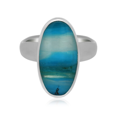 Anello in argento con Opale Atacama Blu